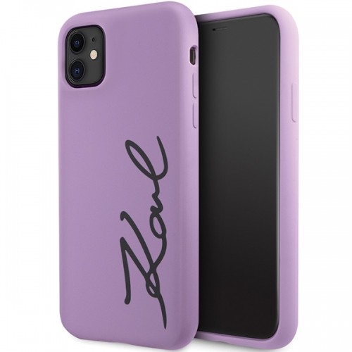 Karl Lagerfeld KLHCN61SKSVGU iPhone 11 | Xr  6.1" purpurowy|purple hardcase Silicone Signature image 1