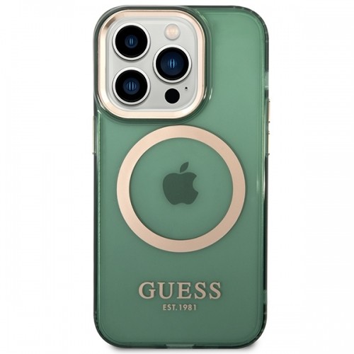 Guess GUHMP14XHTCMA iPhone 14 Pro Max 6,7" zielony|khaki hard case Gold Outline Translucent MagSafe image 3