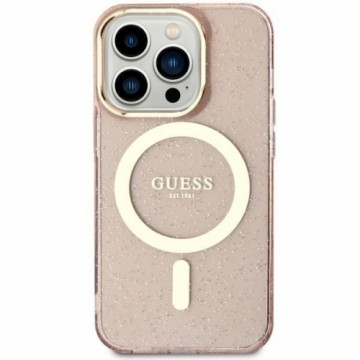Guess GUHMN61HCMCGP iPhone 11 | Xr 6.1" różowy|pink hardcase Glitter Gold MagSafe
