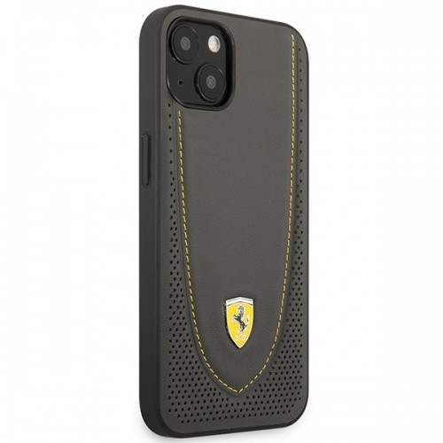 Ferrari FEHCP13MRGOG iPhone 13 6.1" czarny|black hardcase Leather Curved Line image 4