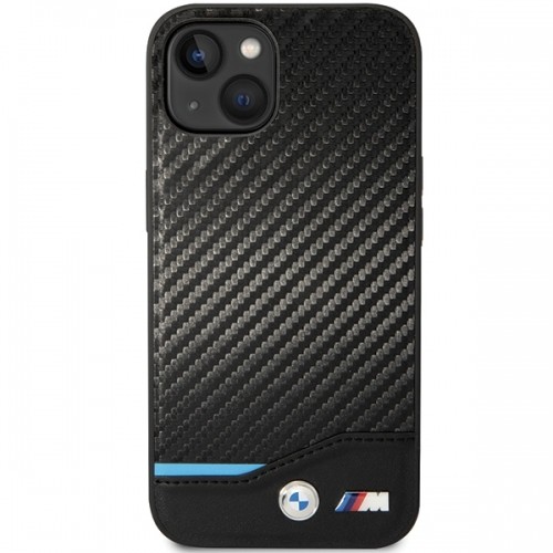Etui BMW BMHCP13M22NBCK iPhone 13 6.1" czarny|black Leather Carbon image 3