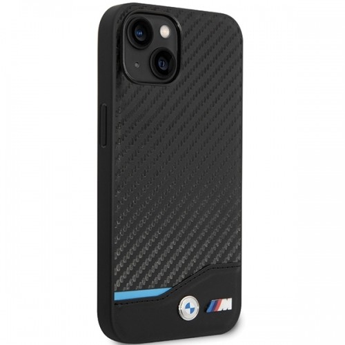Etui BMW BMHCP13M22NBCK iPhone 13 6.1" czarny|black Leather Carbon image 4