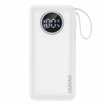 Dudao powerbank 10000mAh USB-A | USB-C 22.5W with built-in Lightning cable and USB-C white (K15sW)