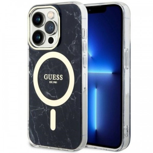 Guess Marble MagSafe - Etui iPhone 14 Pro Max (Czarny) image 1