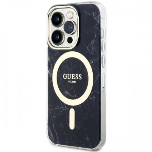 Guess Marble MagSafe - Etui iPhone 14 Pro Max (Czarny) image 2