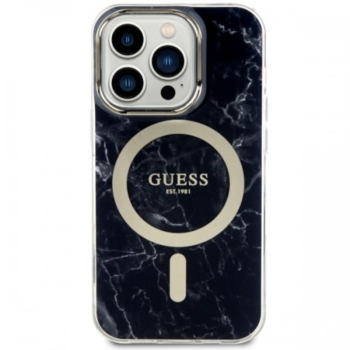 Guess Marble MagSafe - Etui iPhone 14 Pro Max (Czarny) image 3