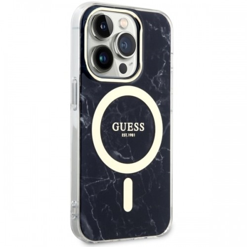 Guess Marble MagSafe - Etui iPhone 14 Pro Max (Czarny) image 4