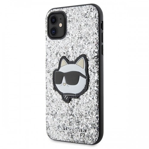 Original Pouch KARL LAGERFELD Glitter Choupette Patch KLHCN61G2CPS for Iphone 11| Xr Silver image 2