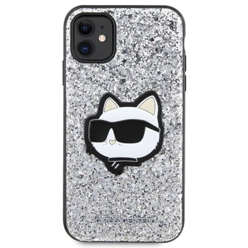 Original Pouch KARL LAGERFELD Glitter Choupette Patch KLHCN61G2CPS for Iphone 11| Xr Silver image 3