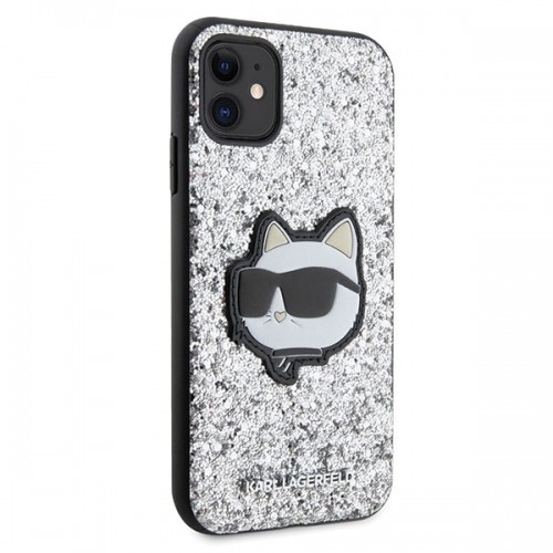 Original Pouch KARL LAGERFELD Glitter Choupette Patch KLHCN61G2CPS for Iphone 11| Xr Silver image 4