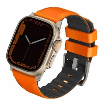 UNIQ pasek Linus Apple Watch Series 1|2|3|4|5|6|7|8|SE|SE2|Ultra 42|44|45|49mm Airosoft Silicone pomarańczowy|volt orange