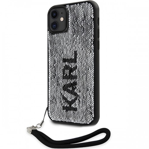 Karl Lagerfeld Sequins Reversible Case for iPhone 11 Black|Silver image 2