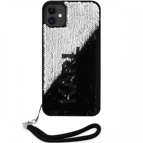 Karl Lagerfeld Sequins Reversible Case for iPhone 11 Black|Silver image 3