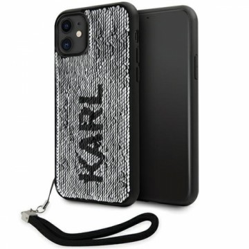 Karl Lagerfeld Sequins Reversible Case for iPhone 11 Black|Silver