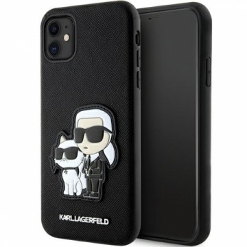 Karl Lagerfeld PU Saffiano Karl and Choupette NFT Case for iPhone 11 Black