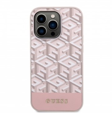 Guess PU G Cube MagSafe Compatible Case for iPhone 13 Pro Pink