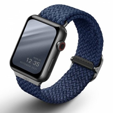 UNIQ pasek Aspen Apple Watch 44|42|45|49 mm Series 4|5|6|7|8|SE|SE2|Ultra Braided niebieski|oxford blue