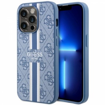 Guess GUHMP14XP4RPSB iPhone 14 Pro Max 6.7" niebieski|blue hardcase 4G Printed Stripes MagSafe