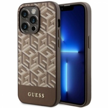 Guess GUHMP14XHGCFSEW iPhone 14 Pro Max 6.7" brązowy|brown hard case GCube Stripes MagSafe