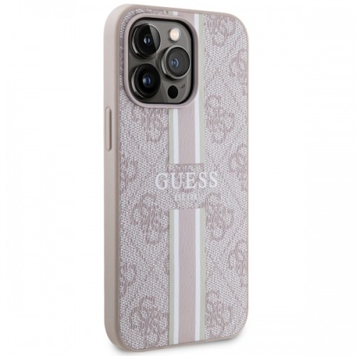 Guess GUHMP13LP4RPSP iPhone 13 Pro | 13 6,1" różowy|pink hardcase 4G Printed Stripes MagSafe image 4