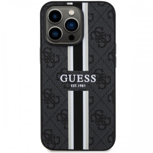 Guess GUHMP13LP4RPSK iPhone 13 Pro | 13 6,1" czarny|black hardcase 4G Printed Stripes MagSafe image 3