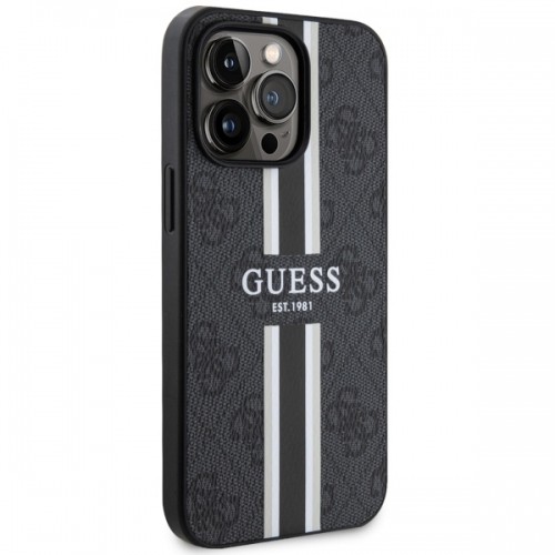 Guess GUHMP13LP4RPSK iPhone 13 Pro | 13 6,1" czarny|black hardcase 4G Printed Stripes MagSafe image 4