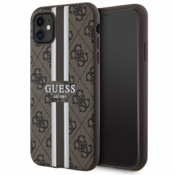 Guess GUHMN61P4RPSW iPhone 11 | Xr brązowy|brown hardcase 4G Printed Stripes MagSafe