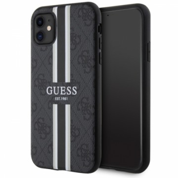 Guess GUHMN61P4RPSK iPhone 11 | Xr czarny|black hardcase 4G Printed Stripes MagSafe