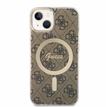 Guess 4G IML MagSafe Compatible Case for iPhone 13 Brown