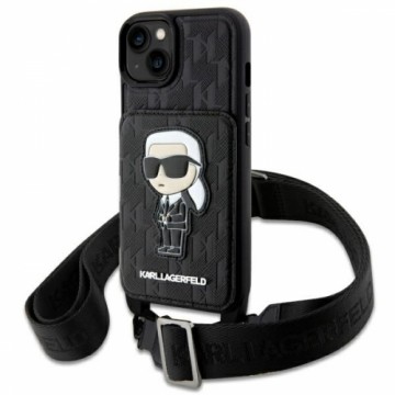 Karl Lagerfeld KLHCP14SCSAKHPKK iPhone 14 6.1" hardcase czarny|black Crossbody Saffiano Monogram Ikonik