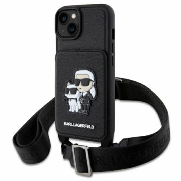 Karl Lagerfeld KLHCP14SCSAKCPMK iPhone 14 6.1" hardcase czarny|black Crossbody Saffiano Karl & Choupette