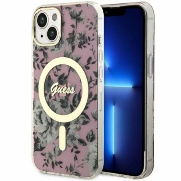 Guess GUHMP14MHCFWSP iPhone 14 Plus 6.7" różowy|pink hardcase Flower MagSafe