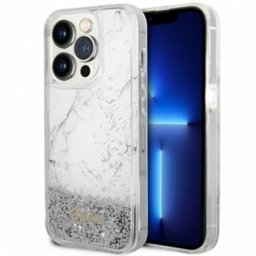 Guess GUHCP14LLCSGSGH iPhone 14 Pro 6.1" biały|white hardcase Liquid Glitter Marble