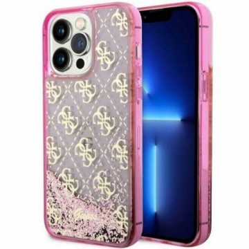 Guess GUHCP14LLC4PSGP iPhone 14 Pro 6.1" różowy|pink hardcase Liquid Glitter 4G Transculent
