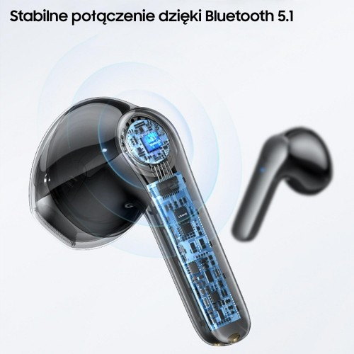 USAMS Słuchawki Bluetooth 5.1 TWS XH Series Dual mic bezprzewodowe niebieski|blue BHUXH03 image 5