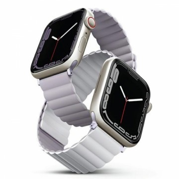 UNIQ pasek Revix Apple Watch Series 4|5|6|7|8|SE|SE2|Ultra 42|44|45|49mm. Reversible Magnetic lilak-biały|lilac-white