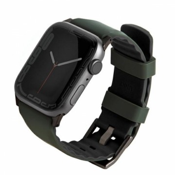 UNIQ pasek Linus Apple Watch Series 4|5|6|7|8|SE|SE2|Ultra 42|44|45mm. Airosoft Silicone zielony|moss green
