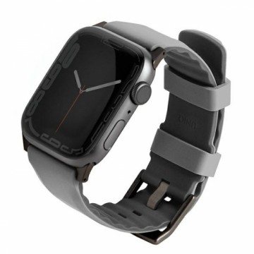 UNIQ pasek Linus Apple Watch Series 4|5|6|7|8|SE|SE2|Ultra 42|44|45mm. Airosoft Silicone szary|chalk grey