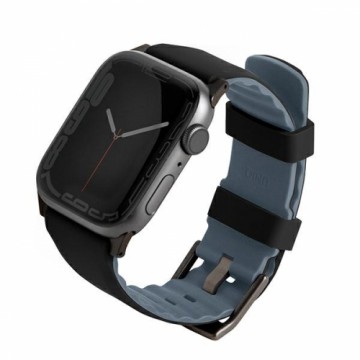 UNIQ pasek Linus Apple Watch Series 4|5|6|7|8|SE|SE2 38|40|41mm. Airosoft Silicone czarny|midnight black