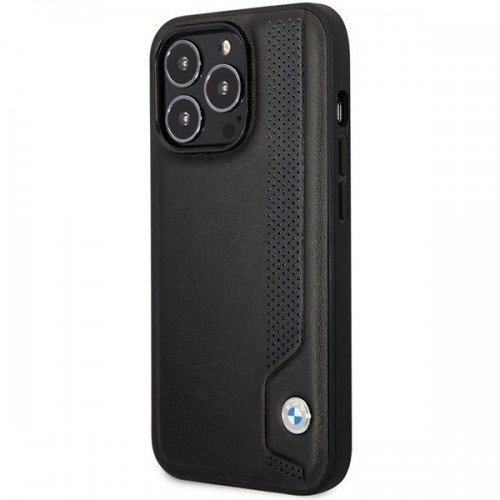 Etui BMW BMHCP14L22RBDK iPhone 14 Pro 6,1" czarny|black hardcase Leather Blue Dots image 2