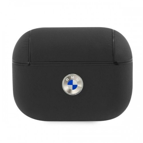 BMW BMAPSSLBK AirPods Pro cover czarny|black Geniune Leather Silver Logo image 1