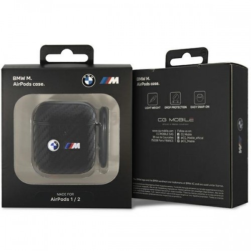 BMW BMA2WMPUCA2 AirPods 1|2 cover czarny|black Carbon Double Metal Logo image 3