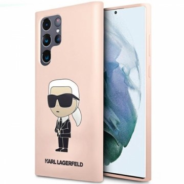 Karl Lagerfeld KLHCS23LSNIKBCP Sam S23 Ultra S918 hardcase różowy|pink Silicone Ikonik