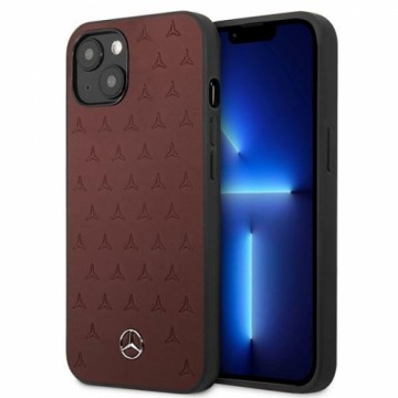 Mercedes MEHCP13MPSQRE iPhone 13 6,1" czerwony|red hardcase Leather Stars Pattern
