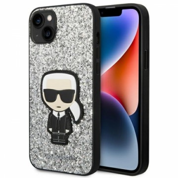 Karl Lagerfeld KLHCP14SGFKPG iPhone 14 6,1" hardcase srebrny|silver Glitter Flakes Ikonik