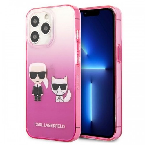 Karl Lagerfeld KLHCP13LTGKCP iPhone 13 Pro | 13 6,1" hardcase różowy|pink Gradient Ikonik Karl & Choupette image 1