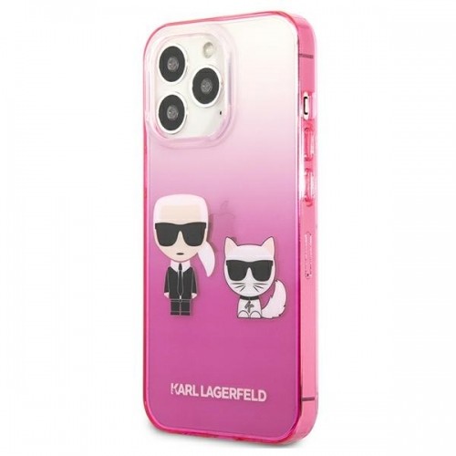 Karl Lagerfeld KLHCP13LTGKCP iPhone 13 Pro | 13 6,1" hardcase różowy|pink Gradient Ikonik Karl & Choupette image 2