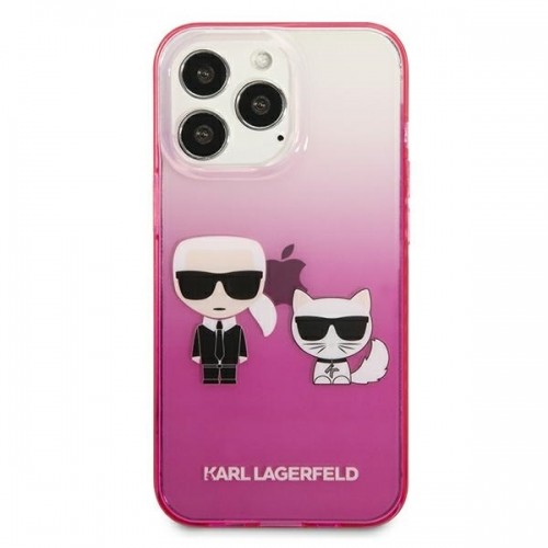 Karl Lagerfeld KLHCP13LTGKCP iPhone 13 Pro | 13 6,1" hardcase różowy|pink Gradient Ikonik Karl & Choupette image 3