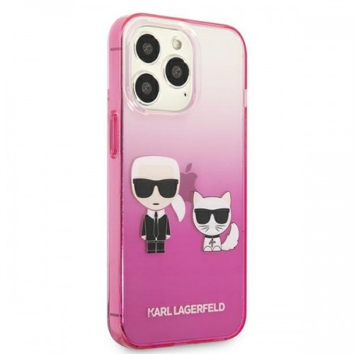 Karl Lagerfeld KLHCP13LTGKCP iPhone 13 Pro | 13 6,1" hardcase różowy|pink Gradient Ikonik Karl & Choupette image 4