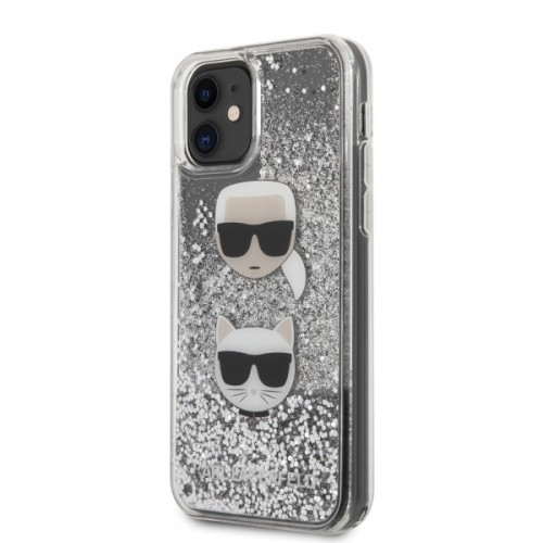 Karl Lagerfeld KLHCN61KCGLSL iPhone 11 6,1" | Xr hardcase srebrny|silver Glitter Karl&Choupette image 2